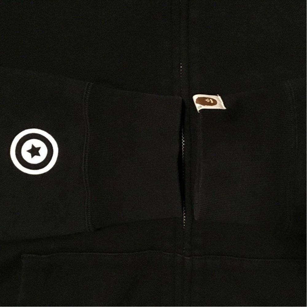 BAPE Men's A BATHING APE Space Black Shark Hoodie Full Zip Jacket Size XL - Picture 7 of 8